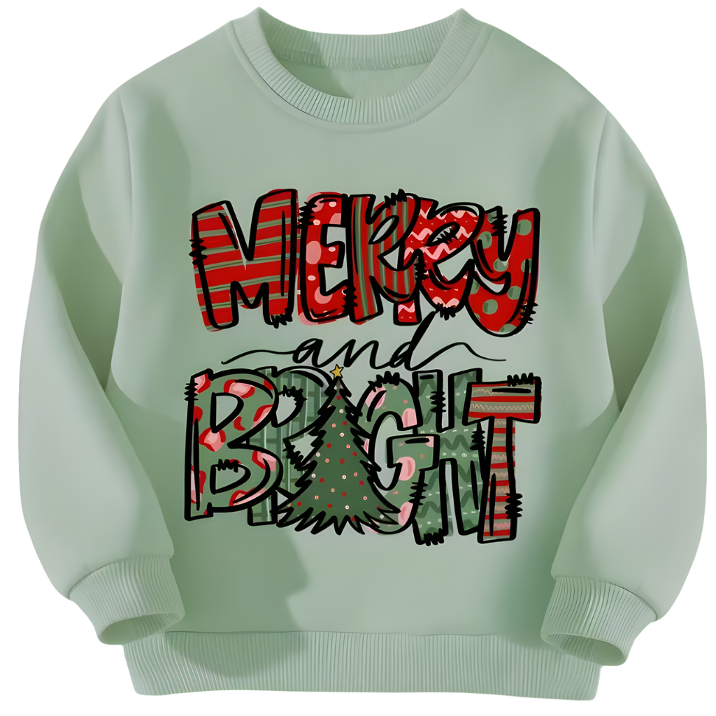 Christmas Casual Graphic Sweatshirt For Girls