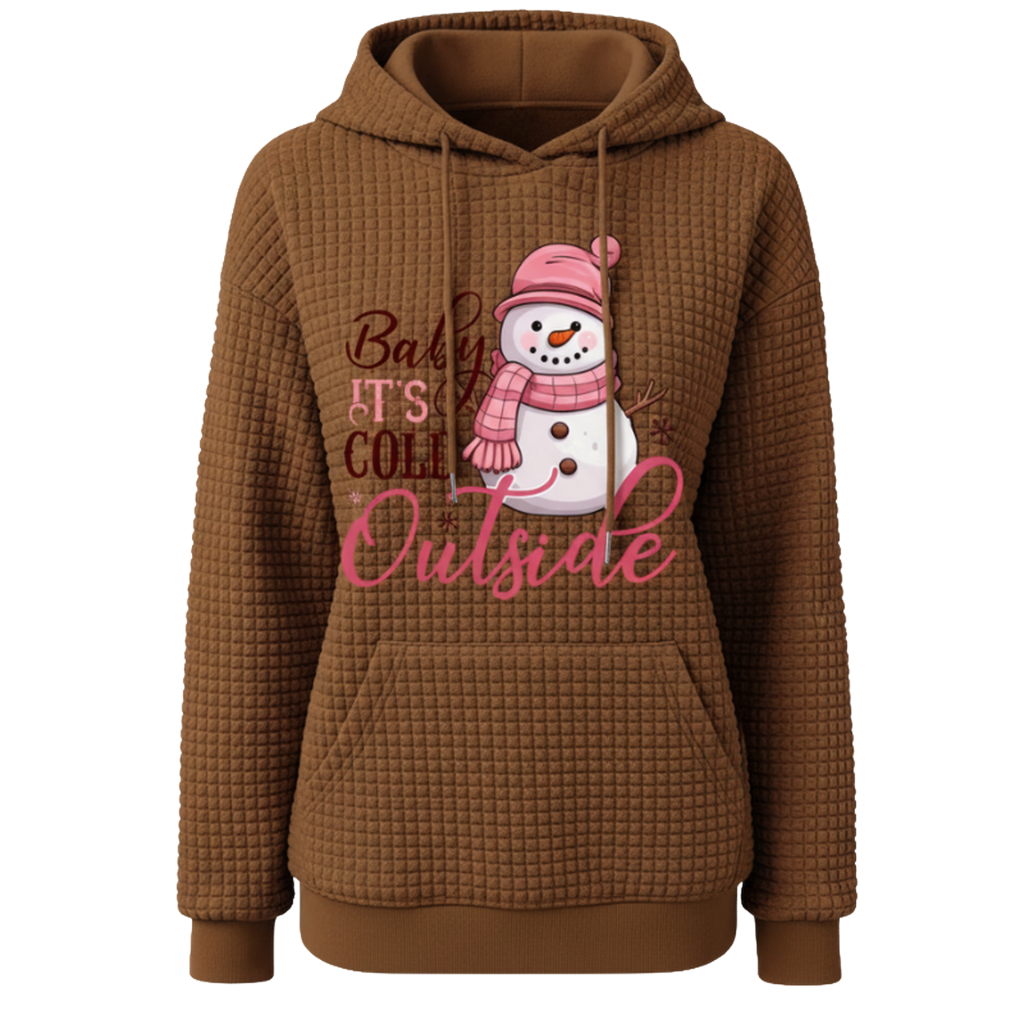 Christmas Snowman Graphic Hoodie For Women