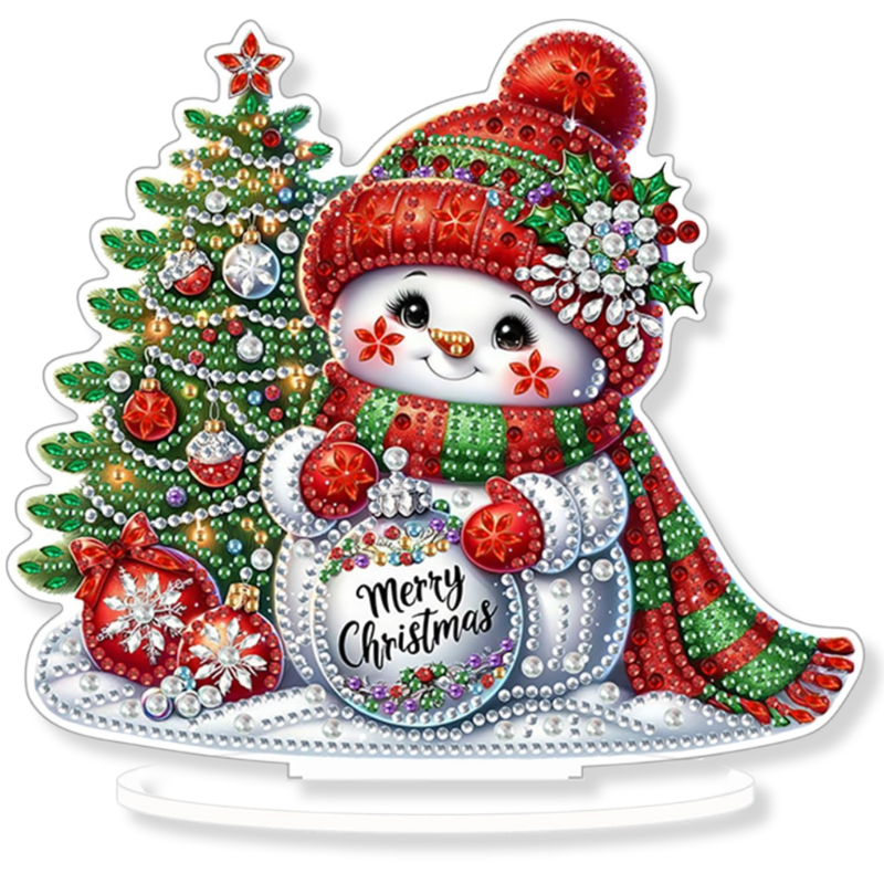 Christmas Snowman Tabletop Diamond Art Kit for Adults