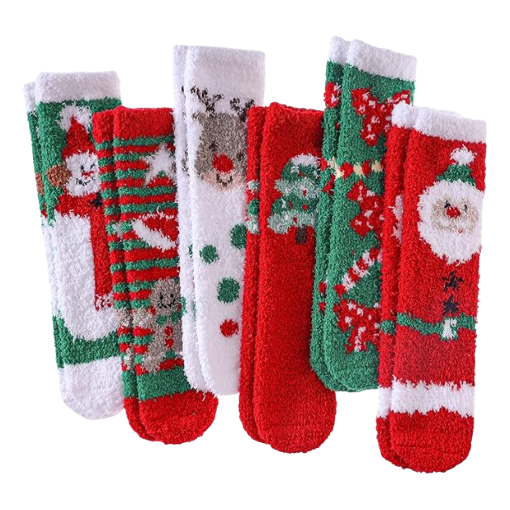 Microfiber Blend Patterned Crew Style Socks