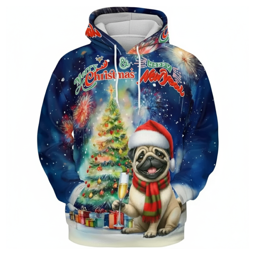 Christmas Santa Dog Holiday Hoodie