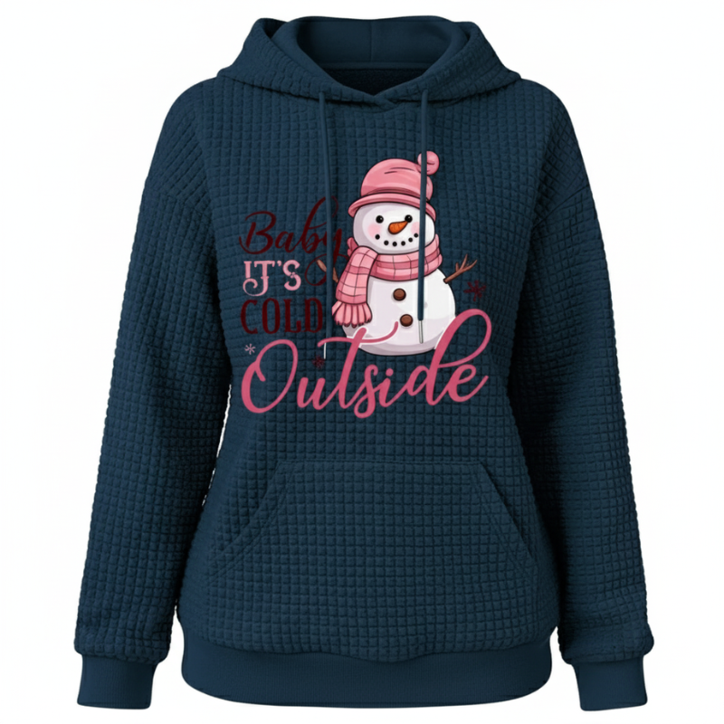 Christmas Snowman Graphic Hoodie For Women