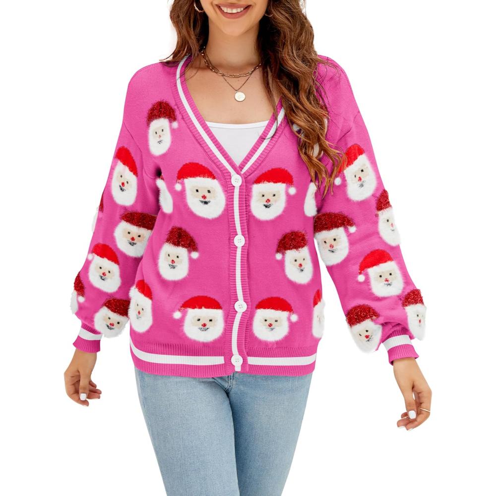 Holiday Cardigan Sweater With Button Detail-Cozy Knit Sets