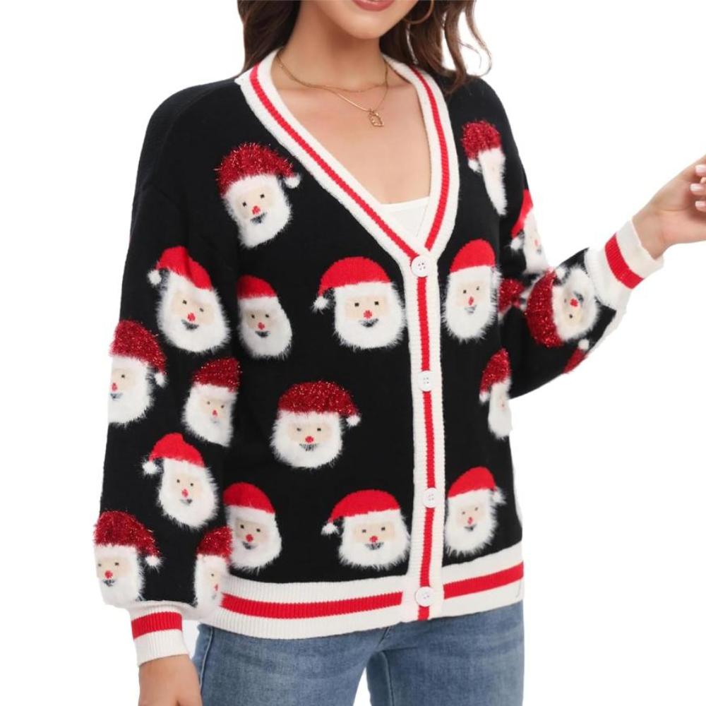 Button Down Christmas Cardigan For The Holidays-Cozy Knit Sets