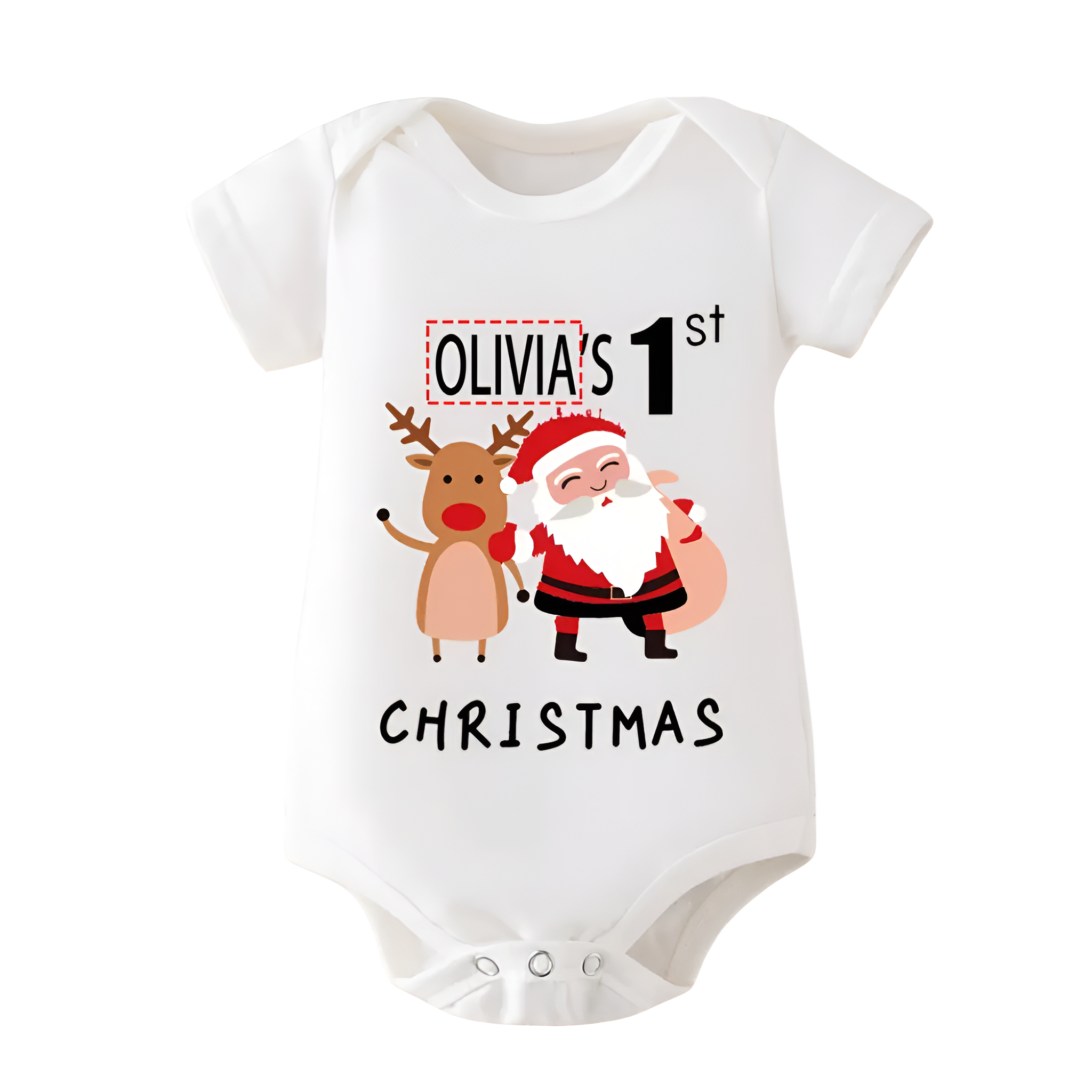  Personalized Name Customization Santa And Reindeer Prints