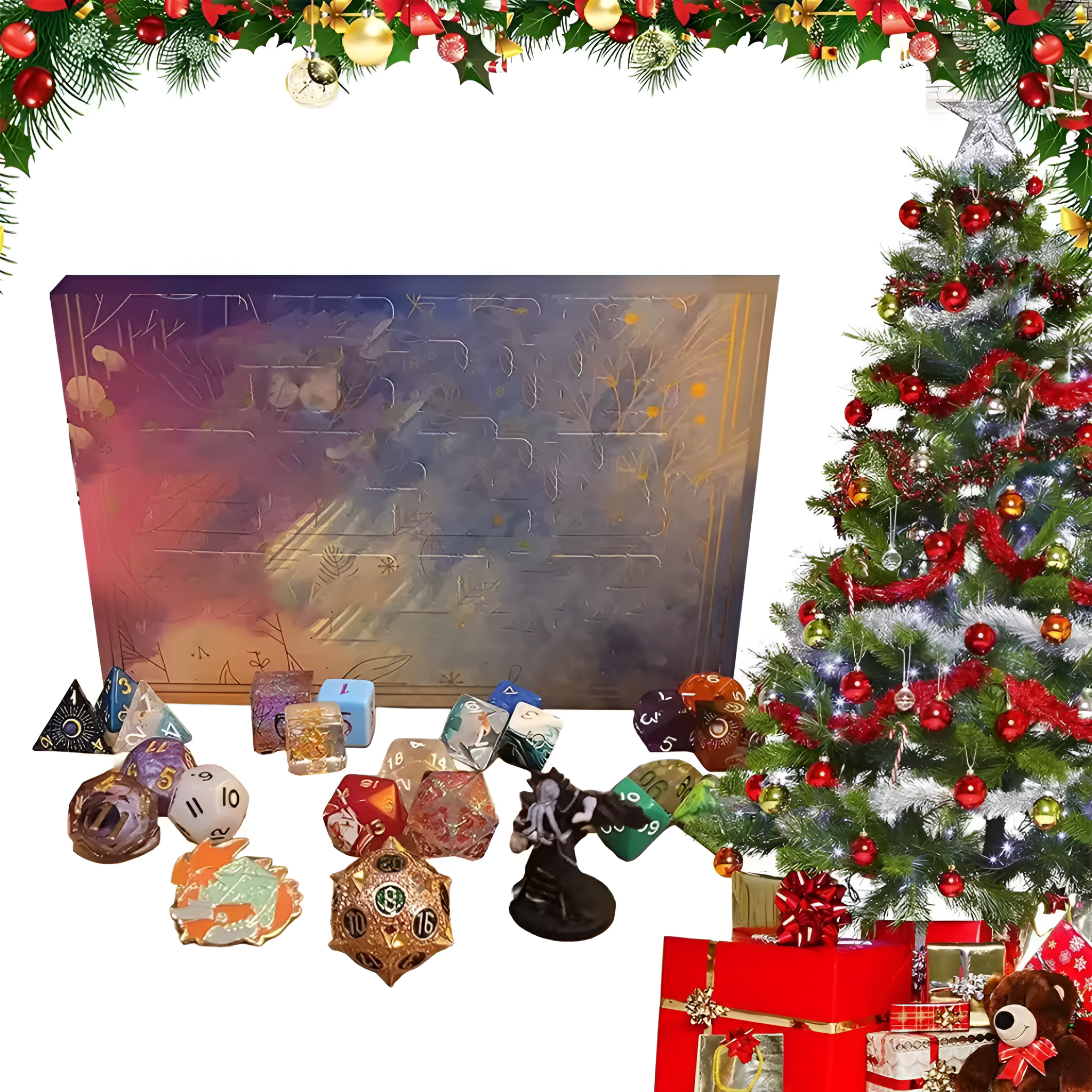 Dice Advent Calendar With Polyhedral Countdown Set Collection