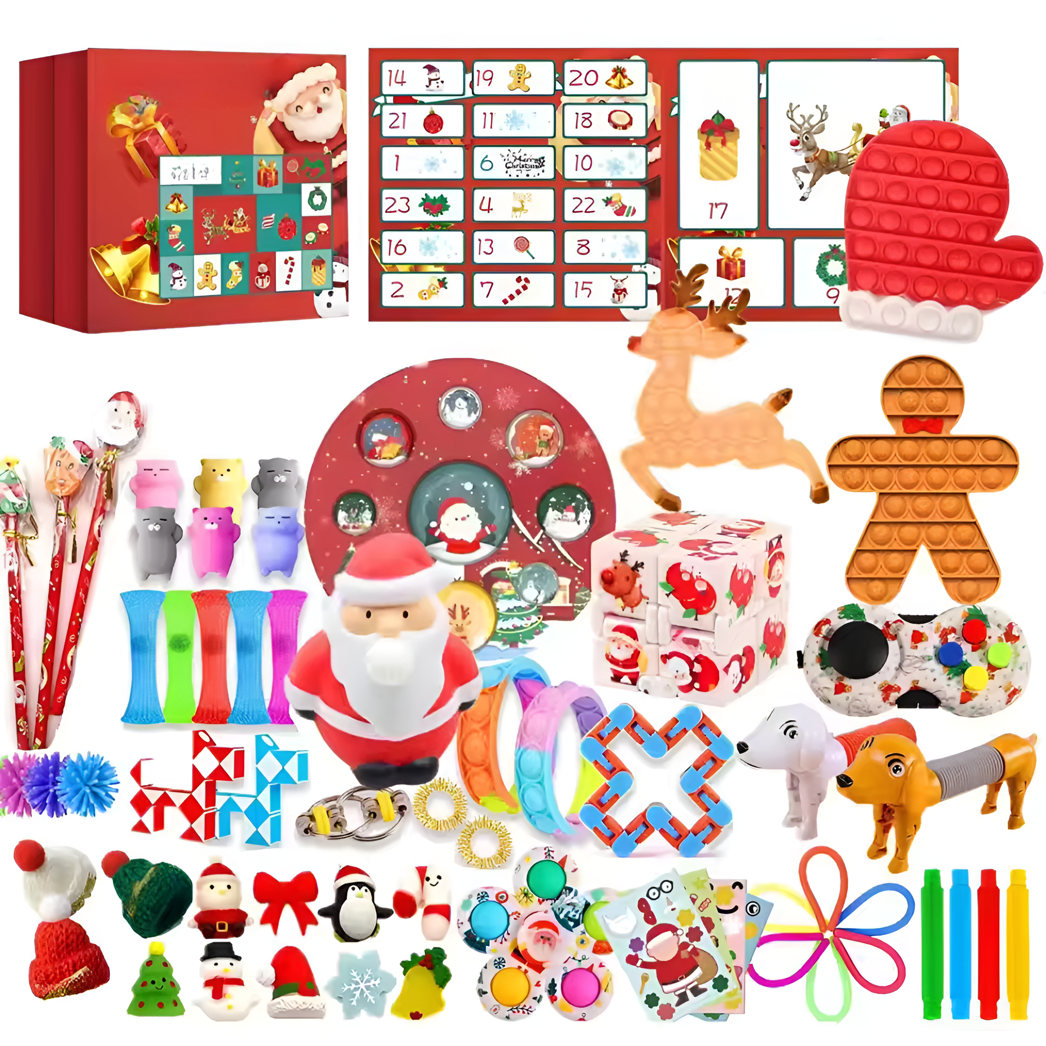 24 Pcs set Advent Calendar Fidget Toys Tree Hanging Pendant