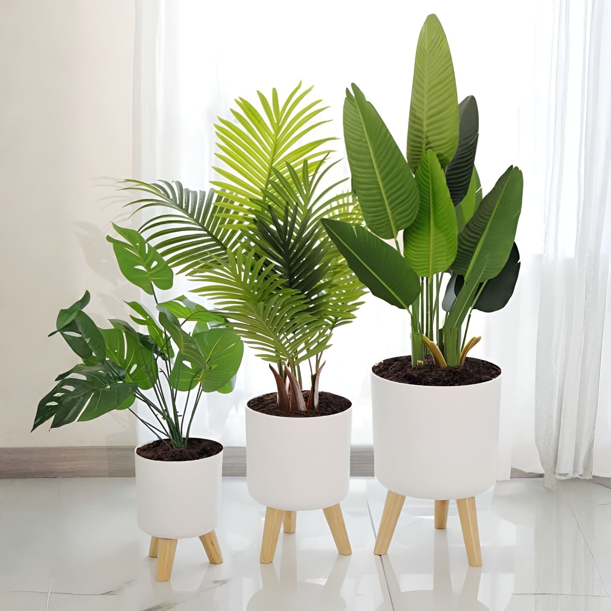 1pc Classic Round Self Watering Planter Plant Pot