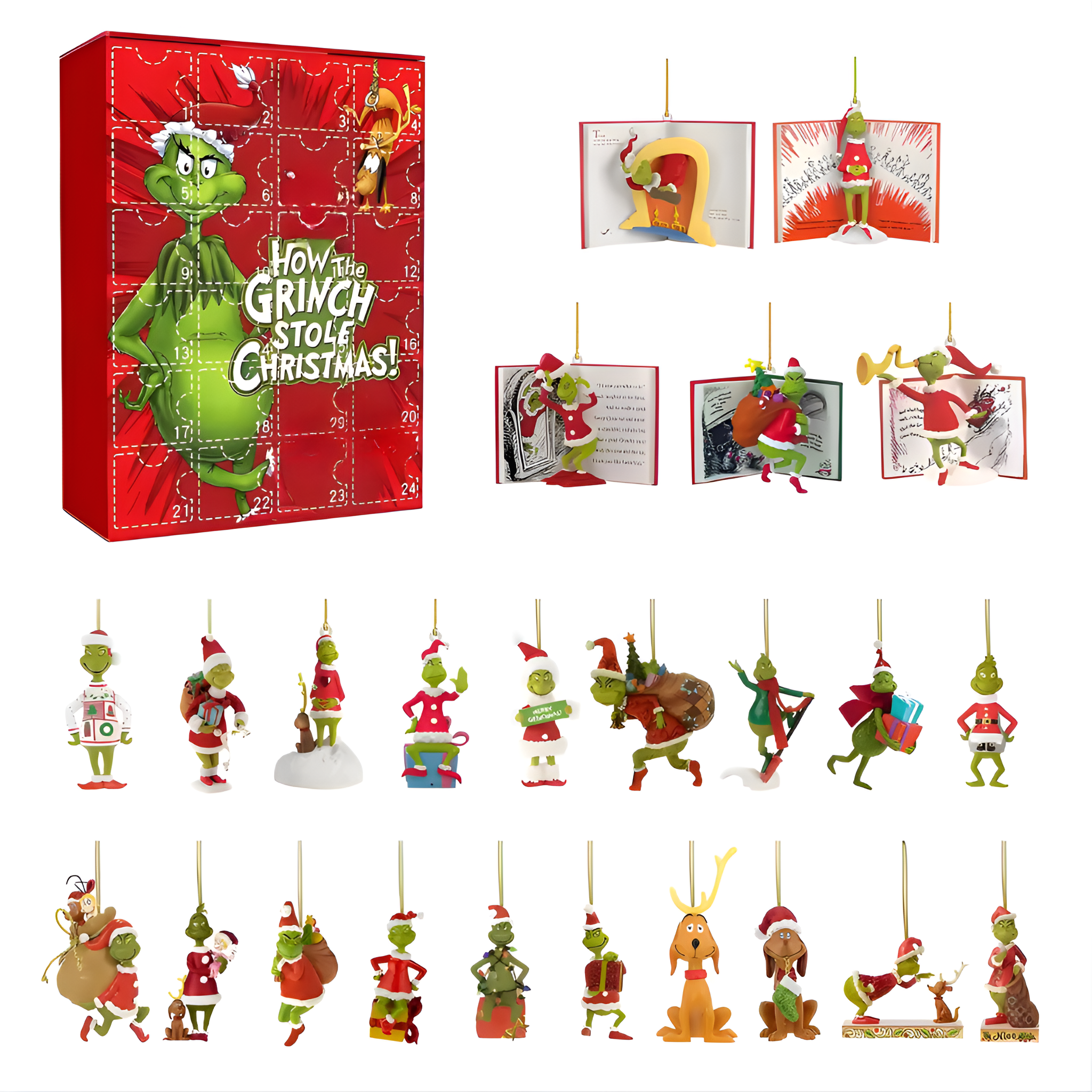 Christmas Cartoon Countdown Calendar With Daily Figurine Set
