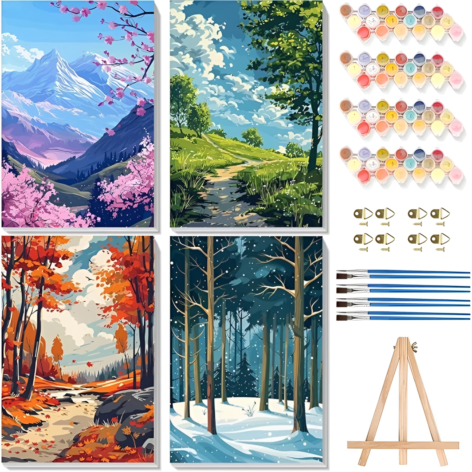 Canvas Paint by Numbers Kit for Adults with Acrylic Paints