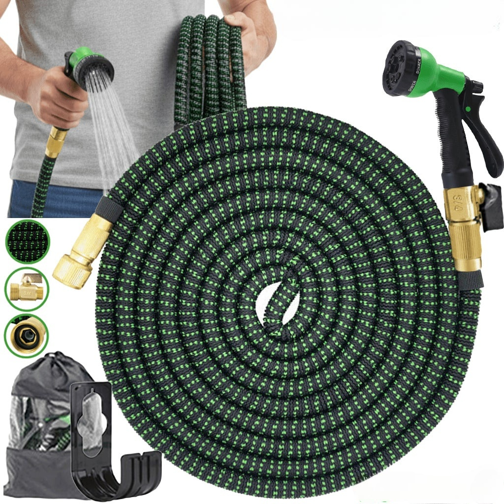 1 Piece Expandable Garden Hose With High Nozzle For Car Wash And Yard