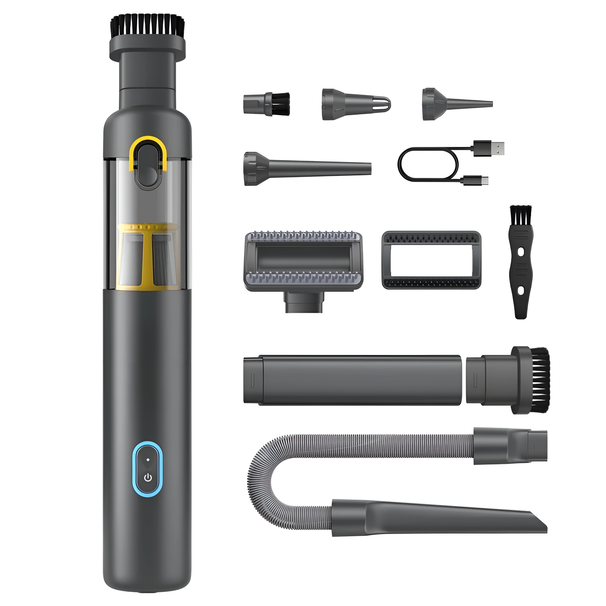 Mini Cordless Car Vacuum With Strong Suction And Multiple Nozzles For Cars