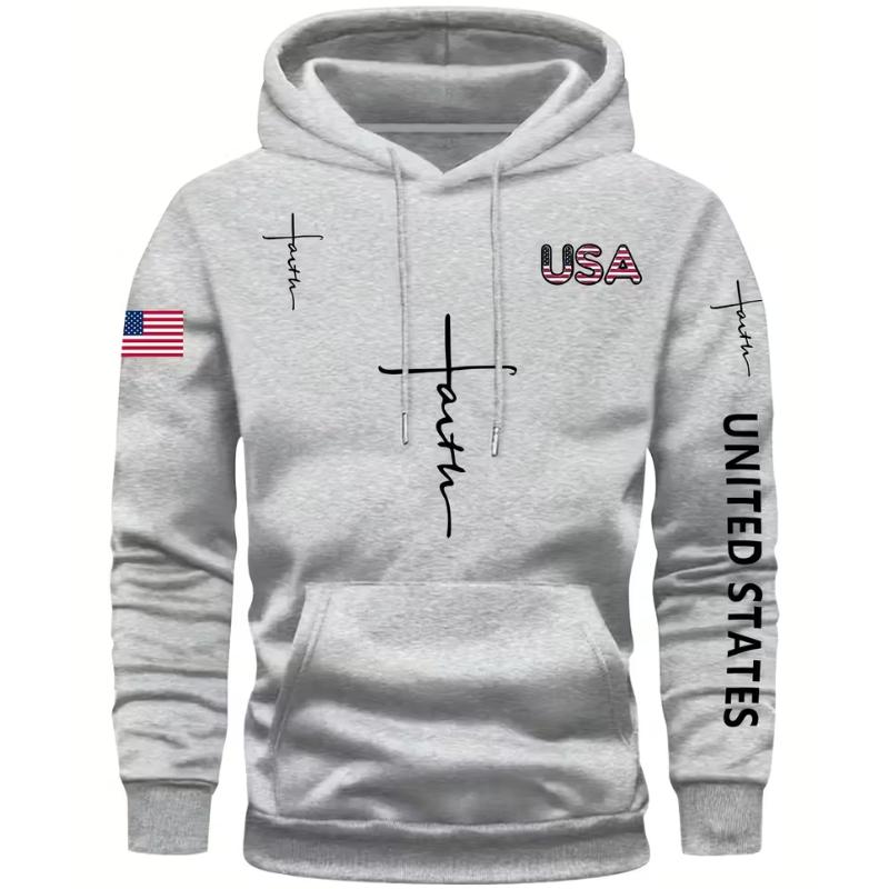 Faith Print Men Casual And Cozy Hoodies