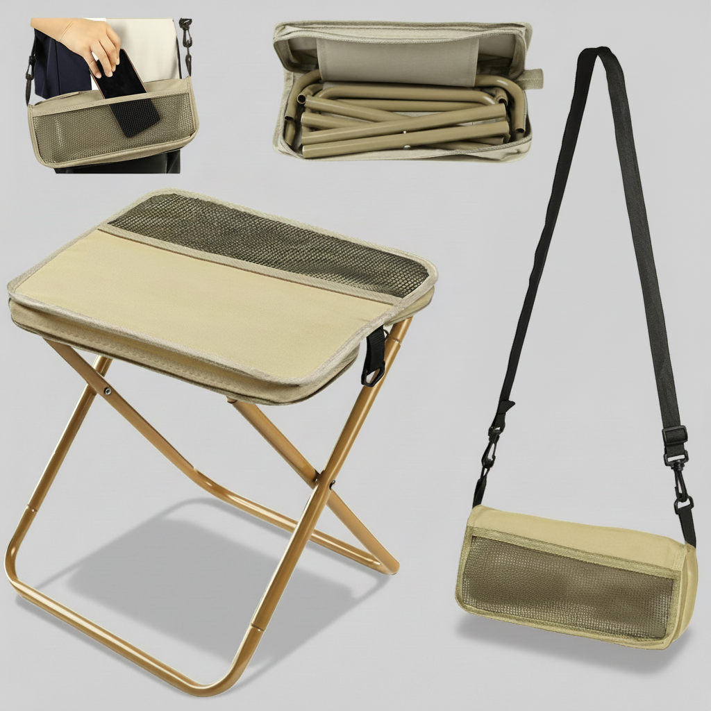 Portable Folding Stool With Storage Bag