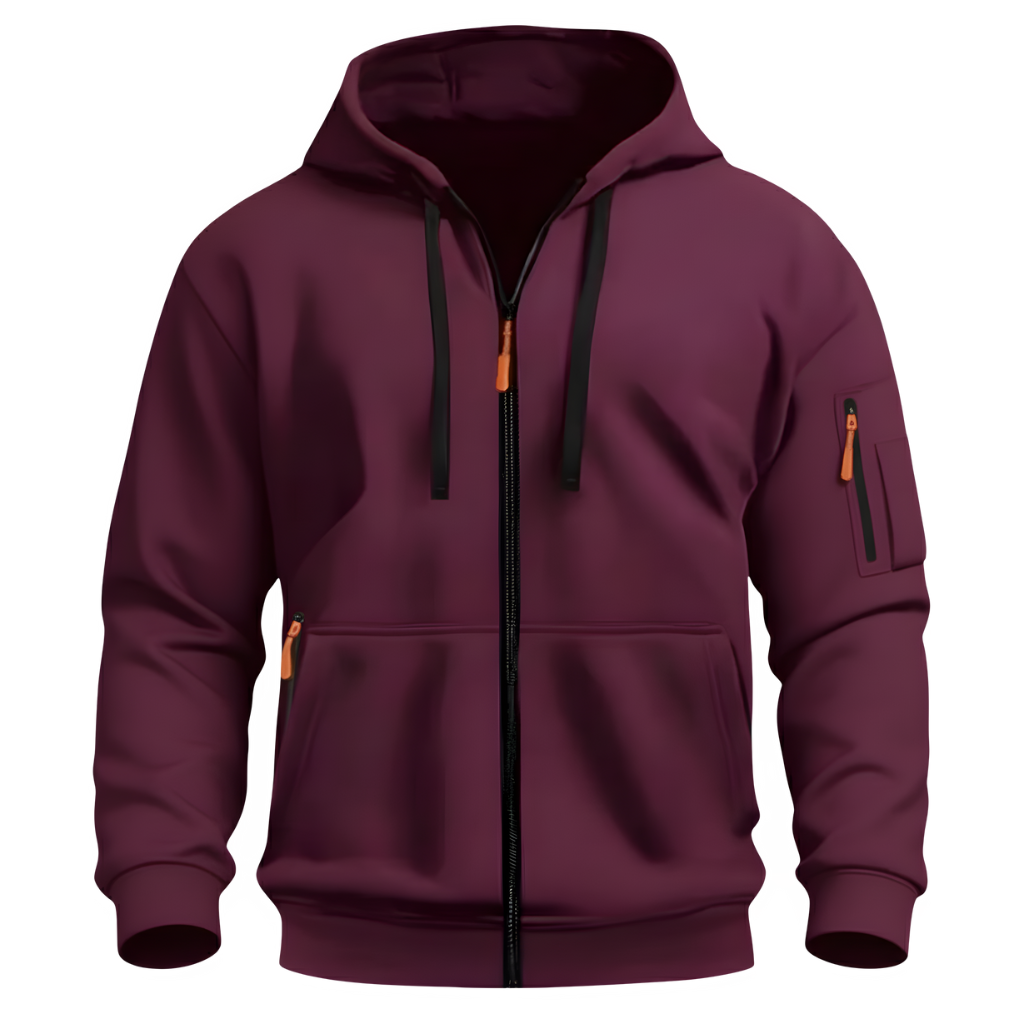Hooded Zip Up Jacket For Men