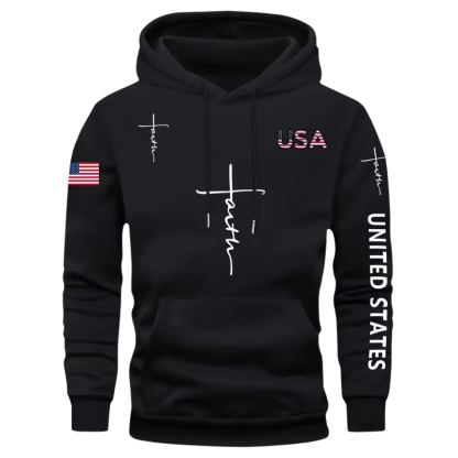 Faith Print Men Casual And Cozy Hoodies