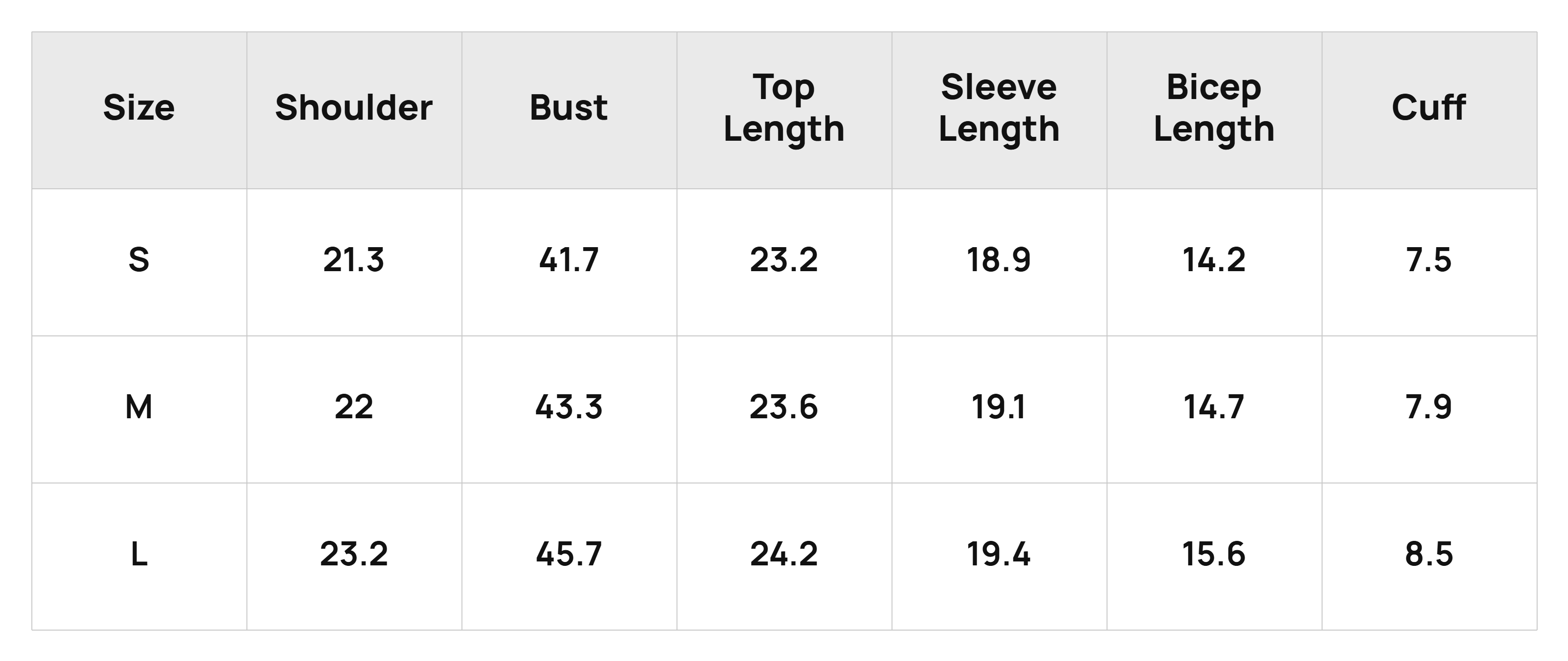 Size Chart