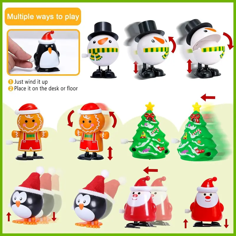 30 Pieces Christmas Wind Up Toys For Kids     