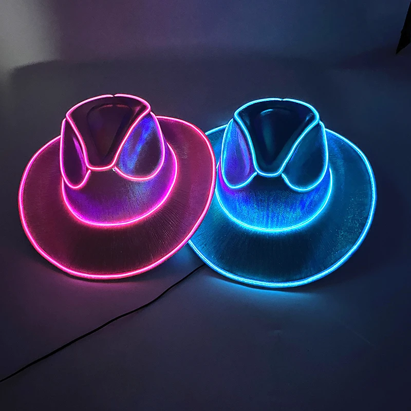 LED Cowboy Hat With Glowing Light Bar
