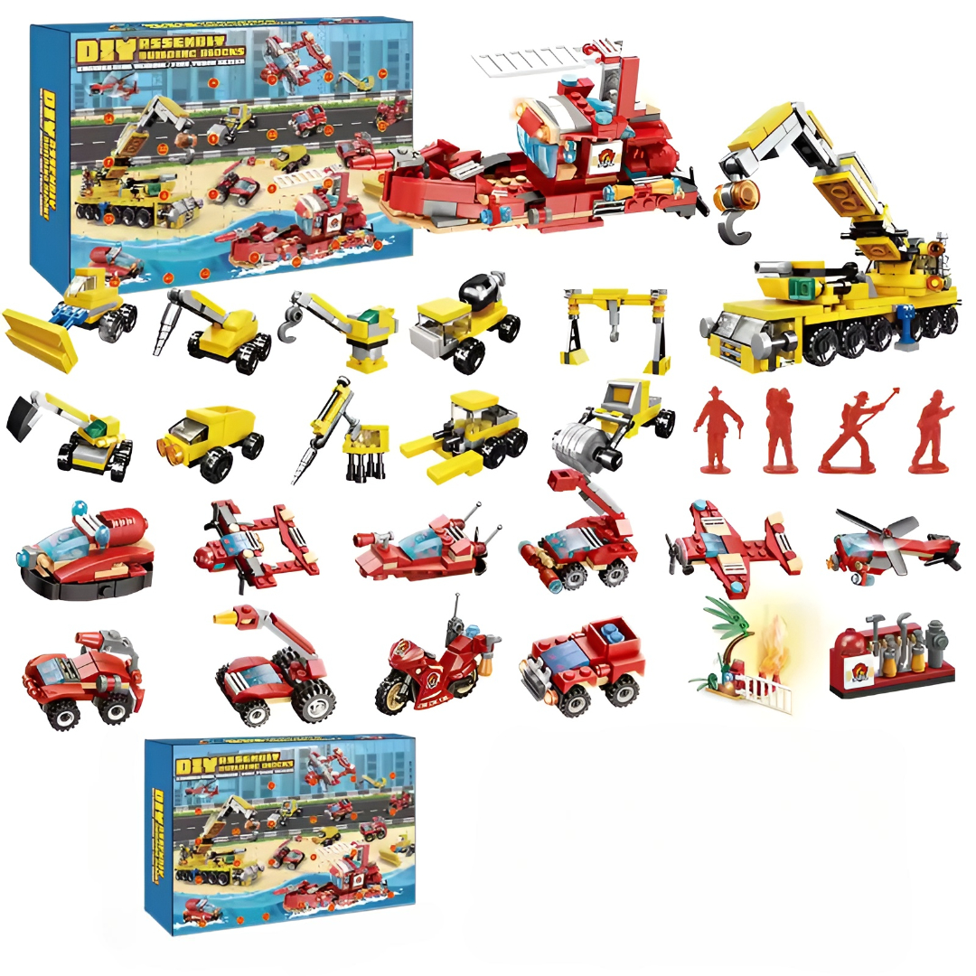 Christmas Advent Calendar Building Blocks Box DIY Christmas Train Tree Bricks for Kid Christmas Gift 24 Days
