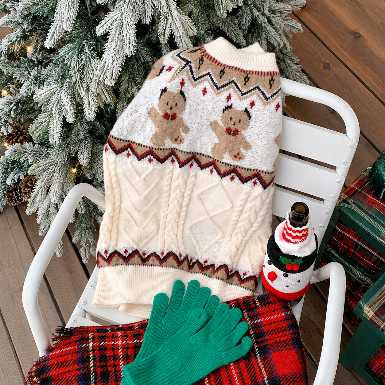 Casual Loose Knit Cartoon Pattern Christmas Sweater For Women
