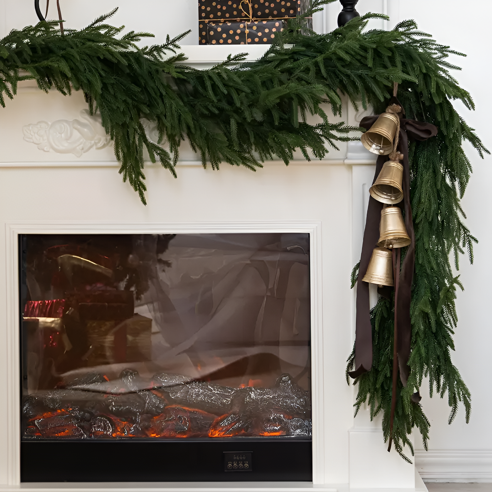 6ft Of Artificial Norfolk Pine Garland For Mantel And Table With Winter Greenery
