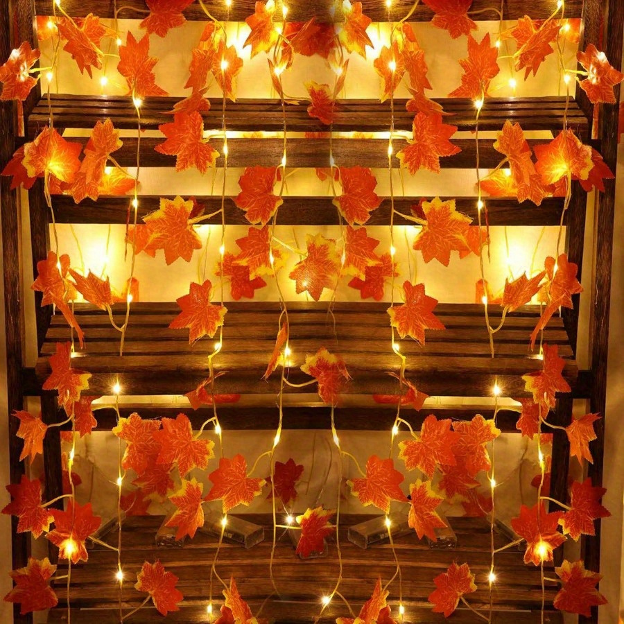 Maple Leaf String Thanksgiving Harvest Halloween Christmas Lights