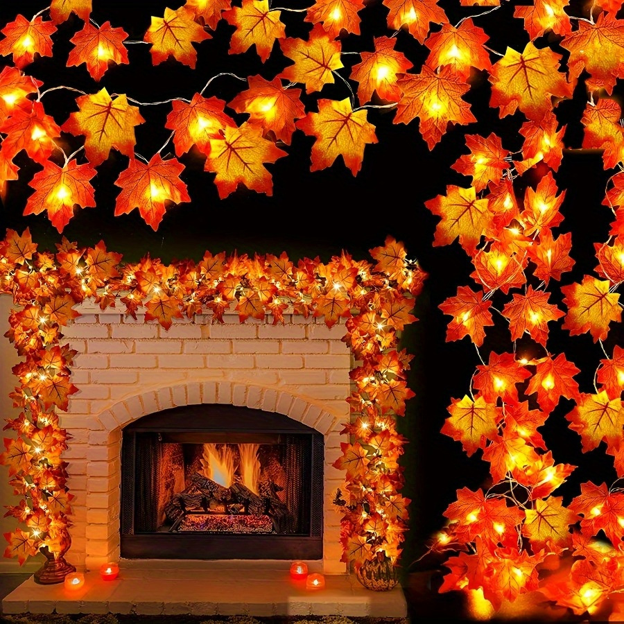 Maple Leaf String Thanksgiving Harvest Halloween Christmas Lights