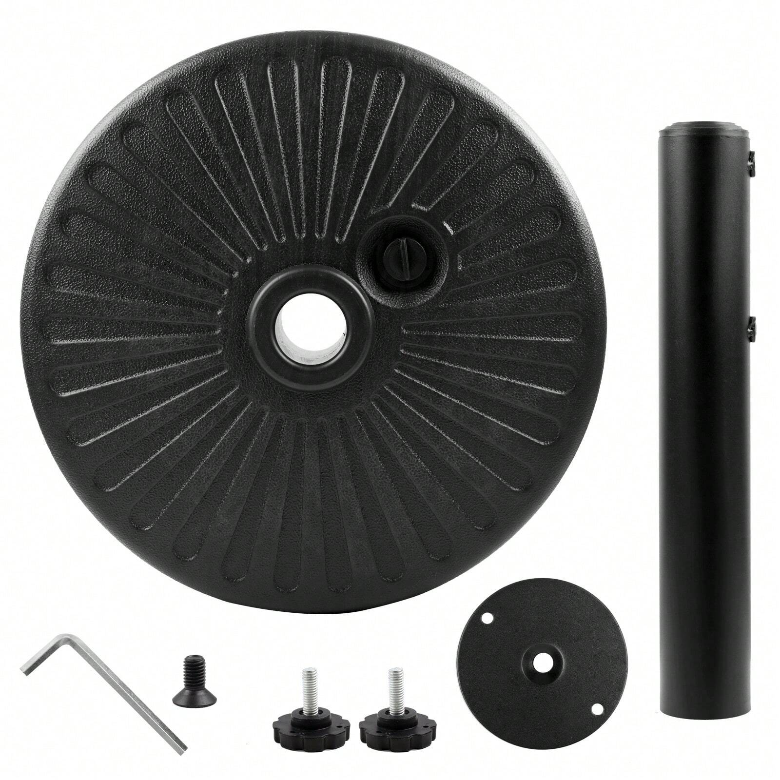 50LBS Round Umbrella Base Water Filled With Steel Umbrella Holder
