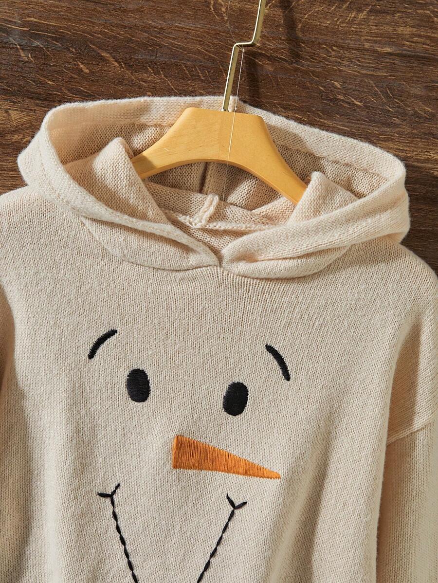 2024 Autumn/Winter New 3D Christmas Pattern Hoodie Pullover Long Sleeve Loose Versatile Sweater - Khaki - View 8
