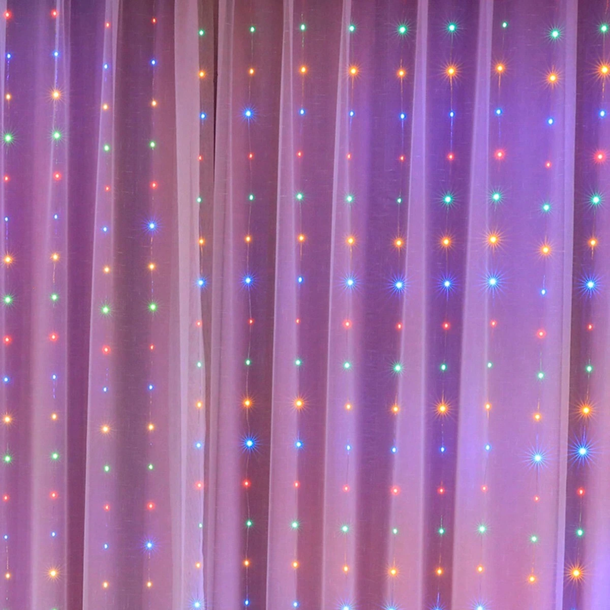 LED Window Curtain String Lights With Remote Control