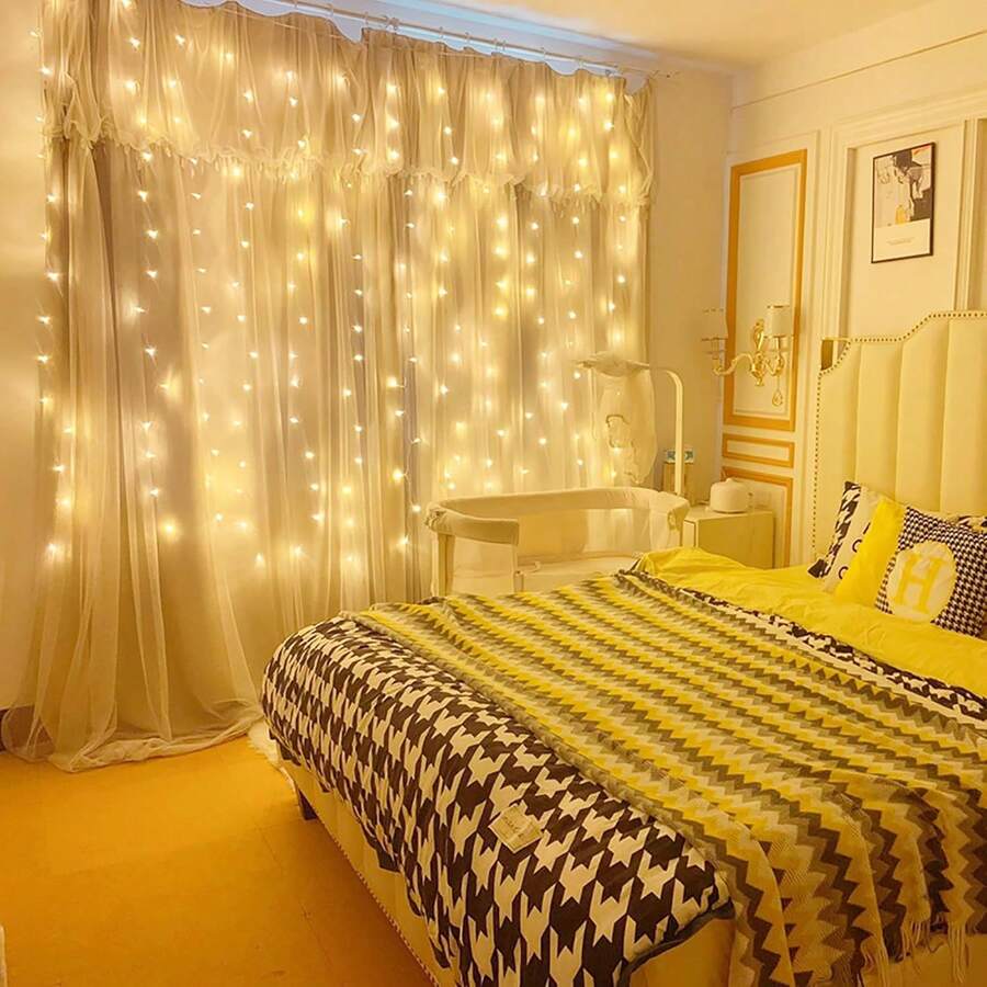 8 Mode Window Curtain Christmas Lights For Bedroom Decor  