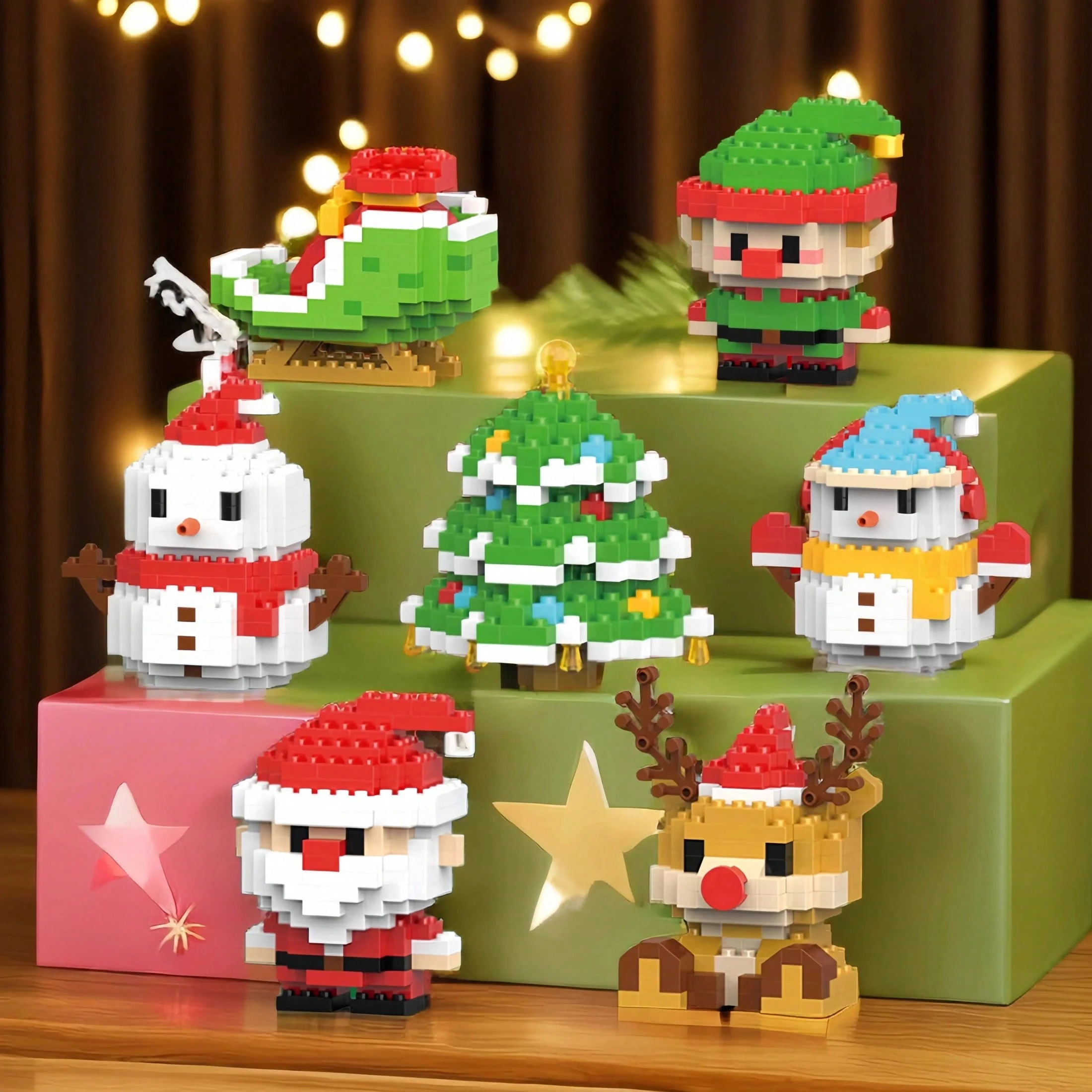 Christmas Character Mini Building Block Toys For Kids