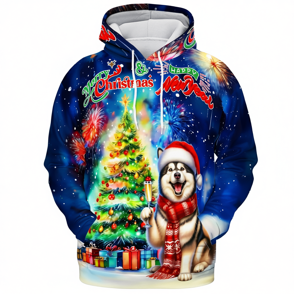 Festive Santa Dog Christmas Hoodie For Holiday Season