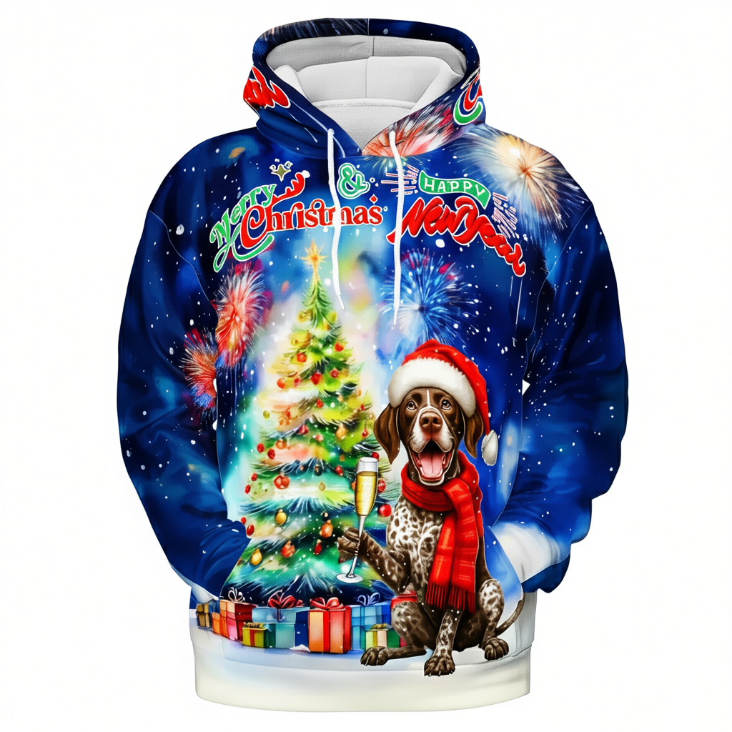 Festive Santa Dog Christmas Hoodie For Holiday Season