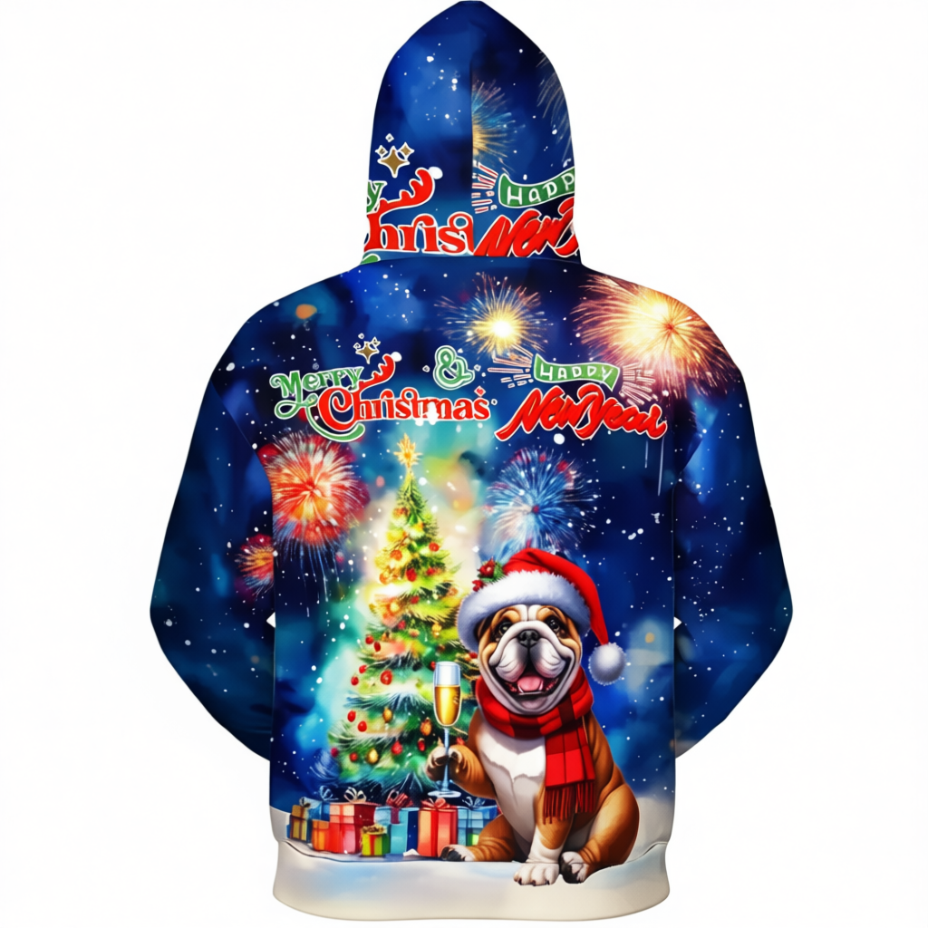 Festive Santa Dog Christmas Hoodie For Holiday Season
