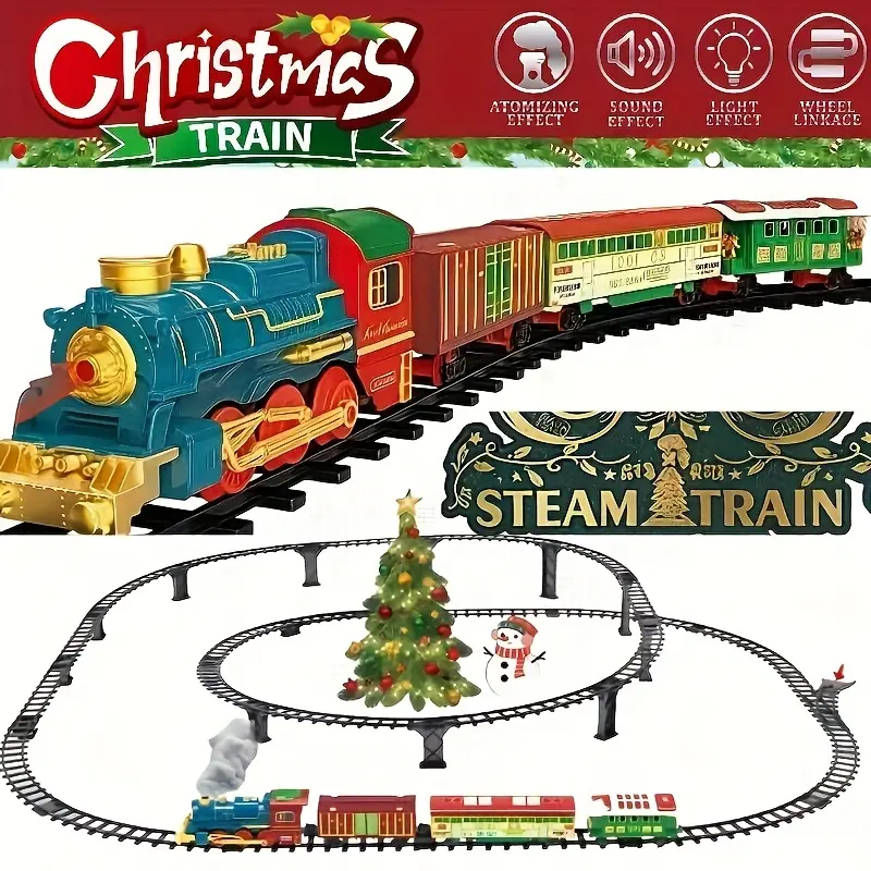 Christmas Electric Track Set With Music And Lights For Kids