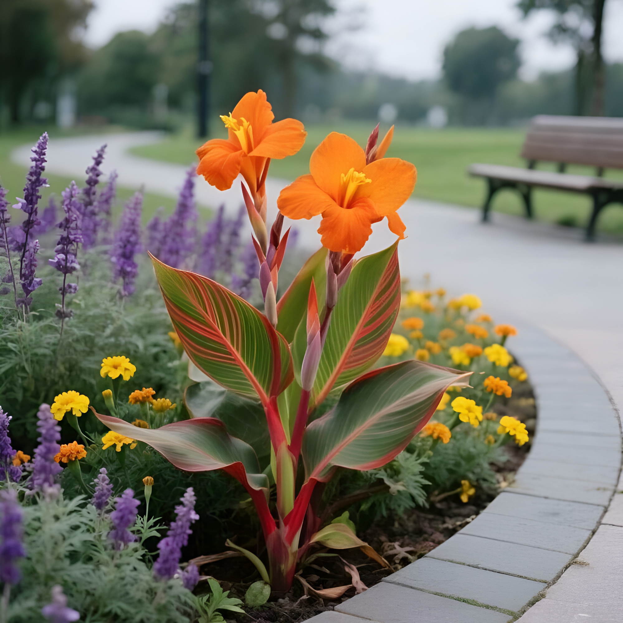 Striking Lilies Adorn The Center Of The Flower Seed