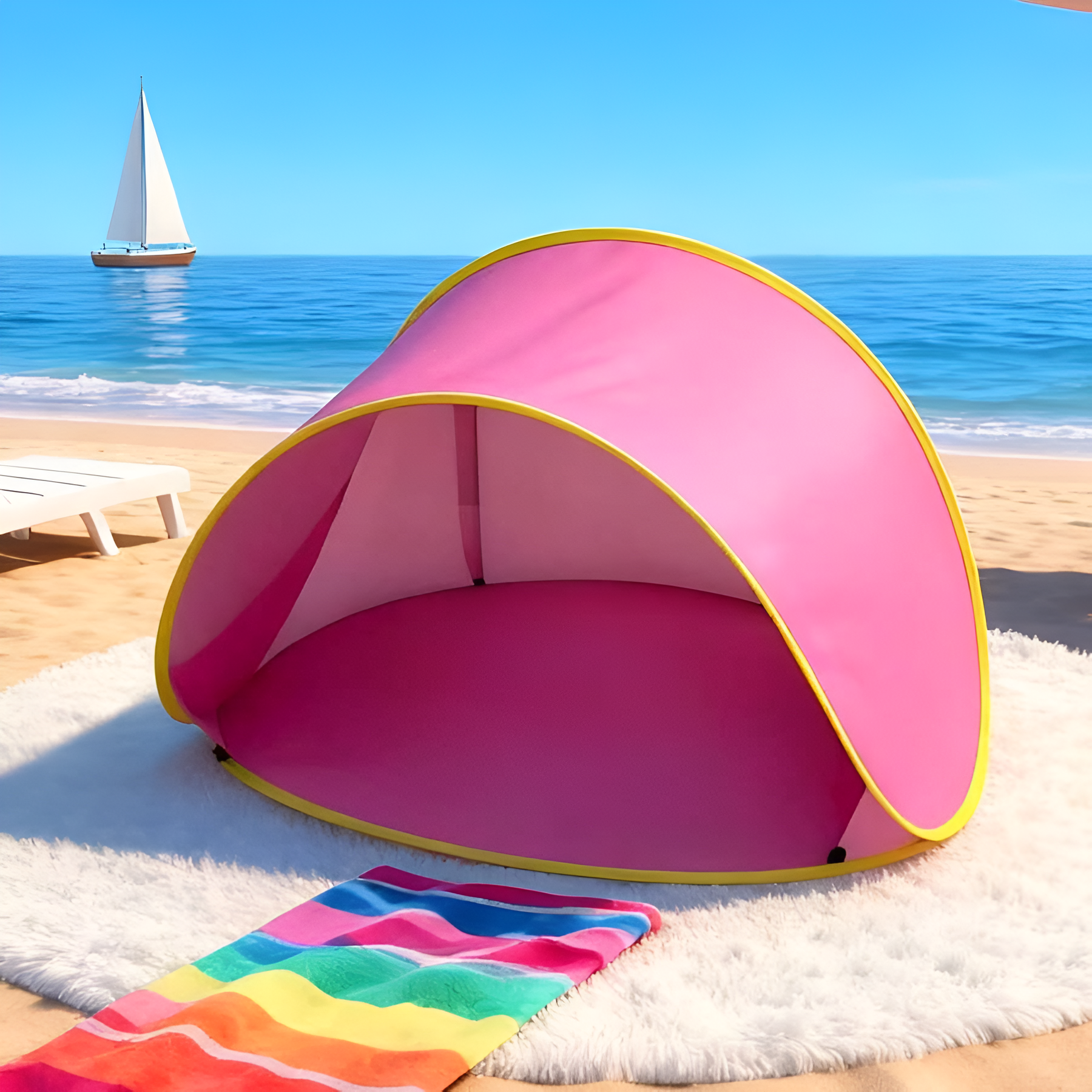 Sunshade Beach Tent, Portable Quick Setup Sunshade Tent, Suitable For Hiking- High Quality, Sunshade Umbrella, Hiking Shelter, Pop-Up Tent, Lightweight Tent, High-Quality Tent, Outdoor Sunshade Canopy, Family Outing BWJP