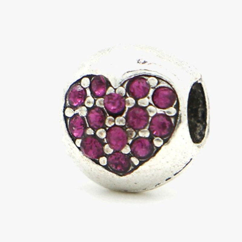 Purple Drop Heart Charm - FREE SHIP DEALS