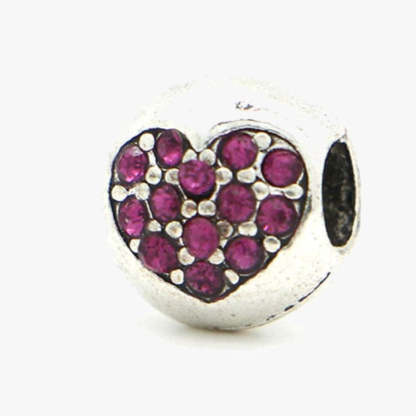 Purple Drop Heart Charm - FREE SHIP DEALS