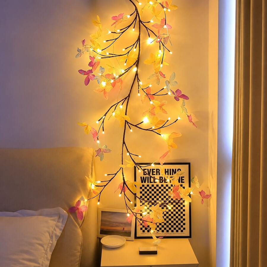 DIY Cherry Blossom Willow Vine Christmas Lights  
