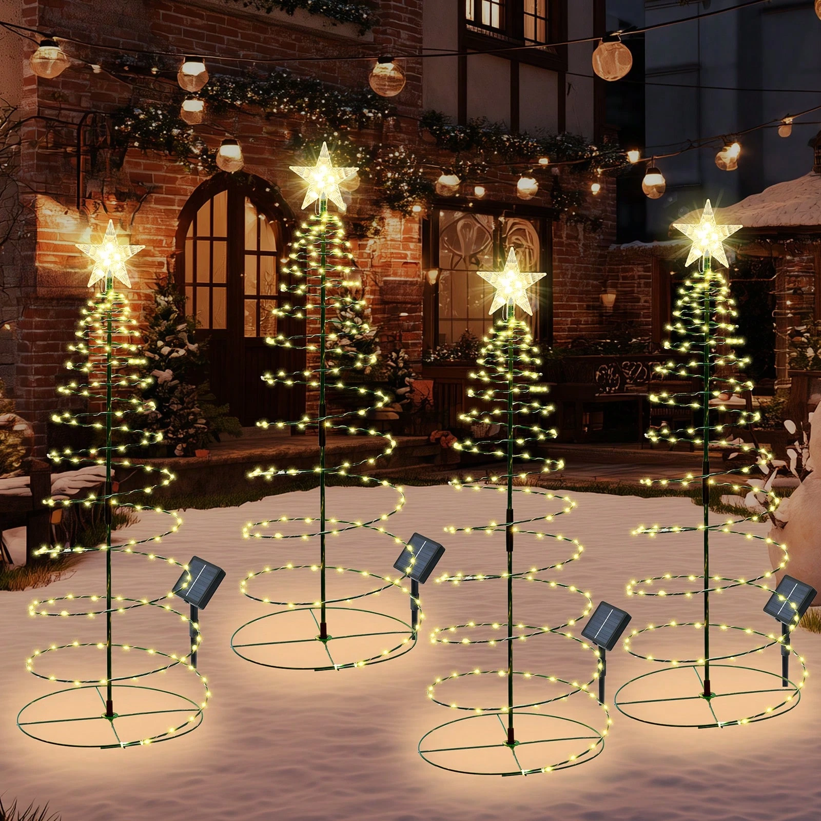 Iron Star Solar Courtyard Light For Christmas Outdoor Decor