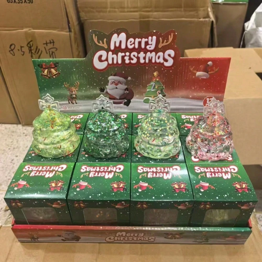 Glitter Sequin Christmas Tree Squeeze Ornament For Holiday Decor