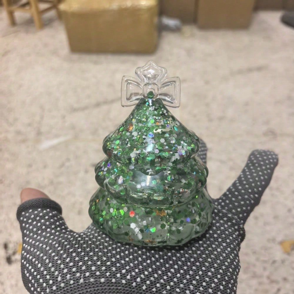 Glitter Sequin Christmas Tree Squeeze Ornament For Holiday Decor