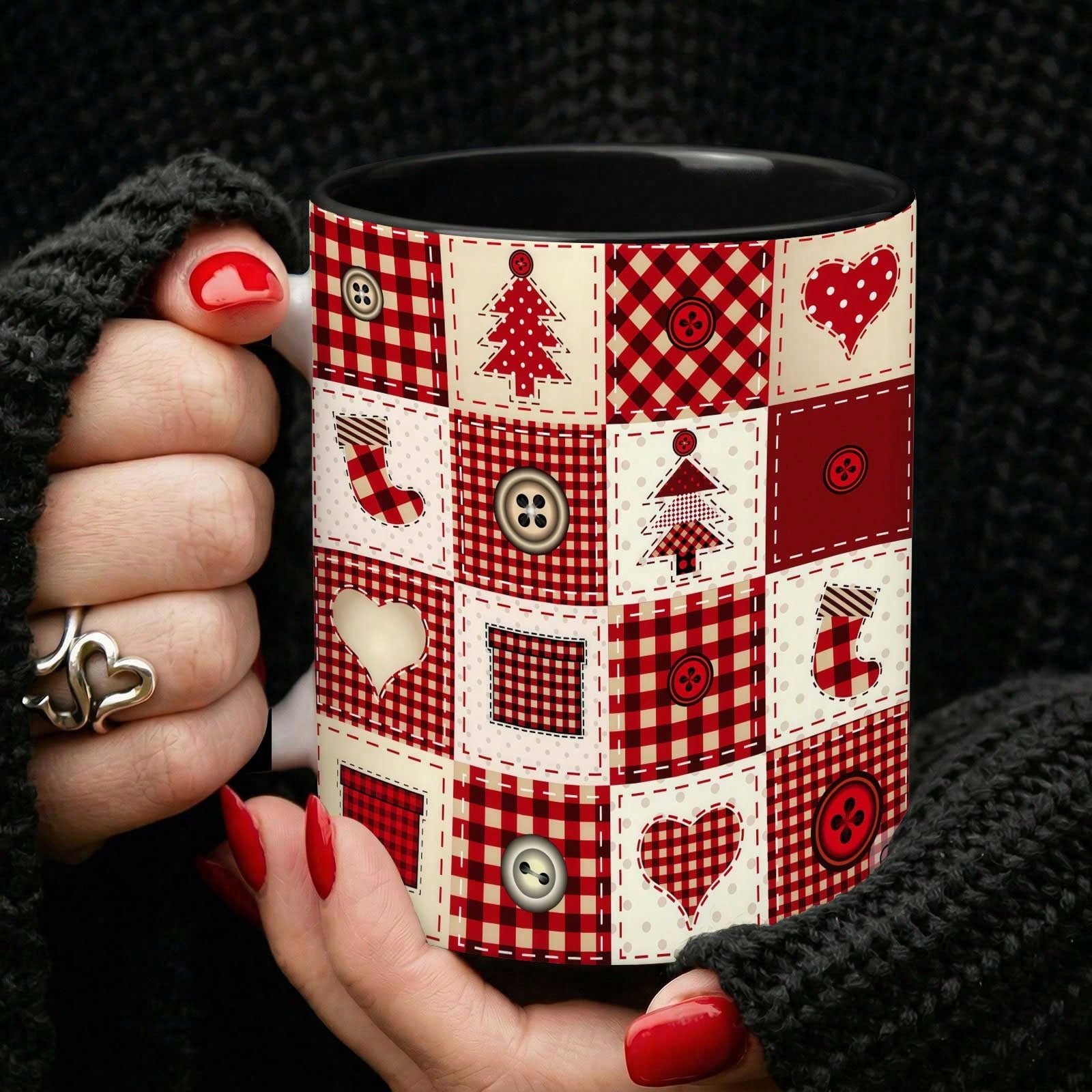 11 Oz Christmas Plaid Ceramic Mug