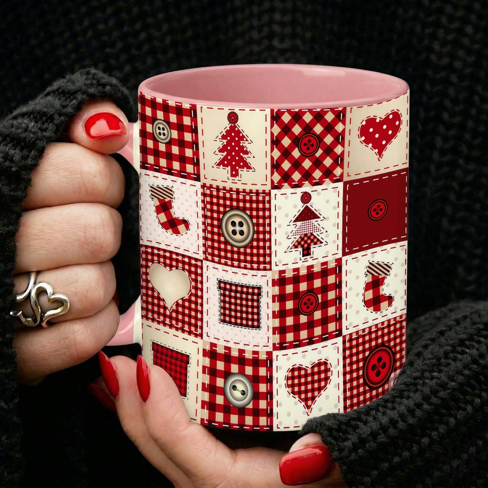 11 Oz Christmas Plaid Ceramic Mug