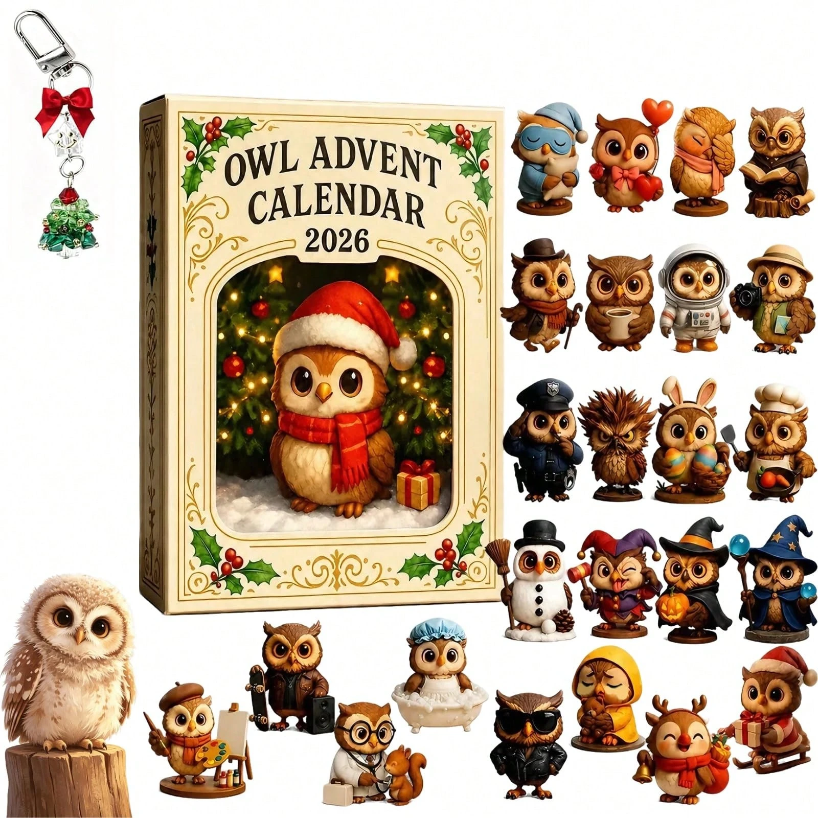 24 Day Christmas Owl Countdown Advent Calendar