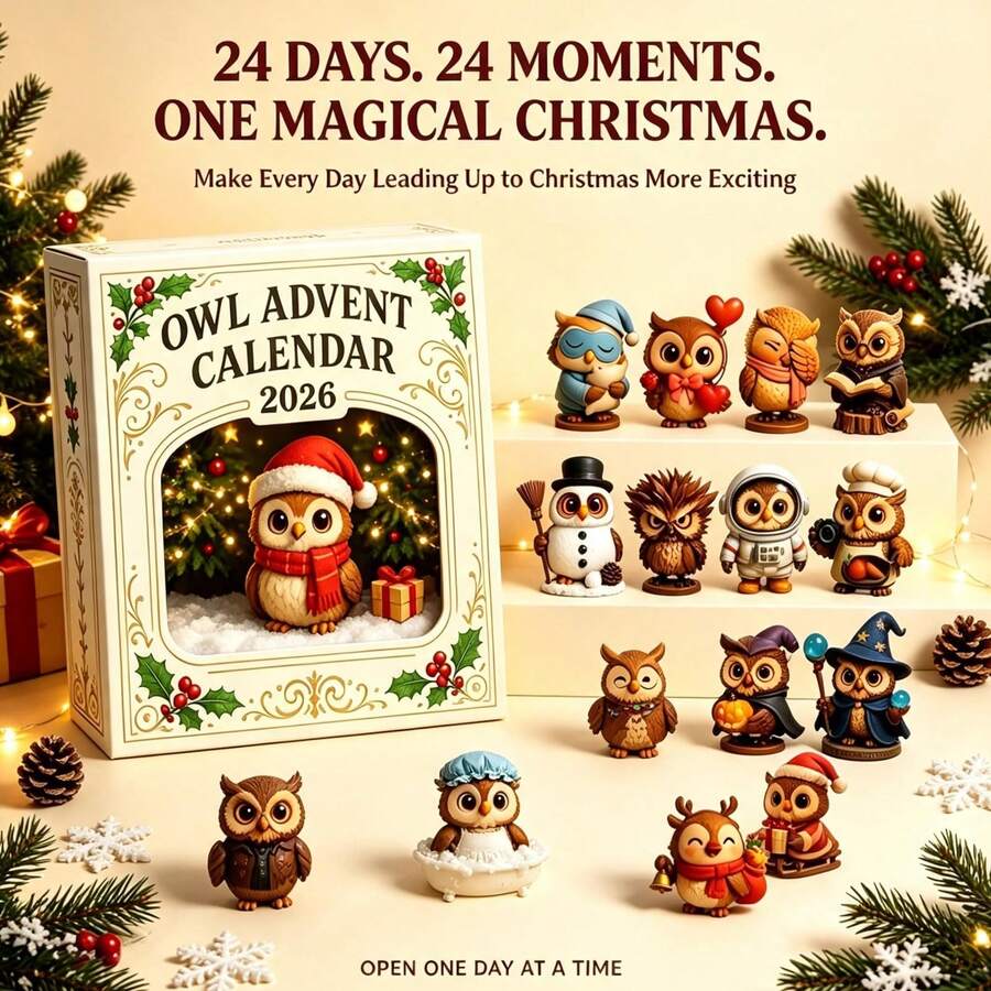 24 Day Christmas Owl Countdown Advent Calendar
