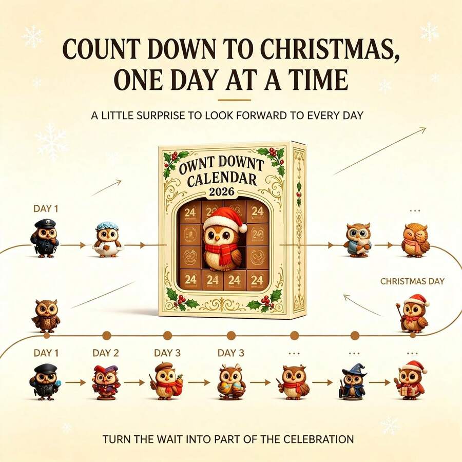 24 Day Christmas Owl Countdown Advent Calendar